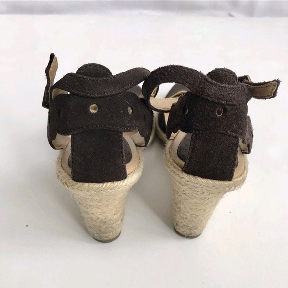 Nine West Dark Brown Espadrille Wedges Wedge Sandal 7M - Picture 5 of 6
